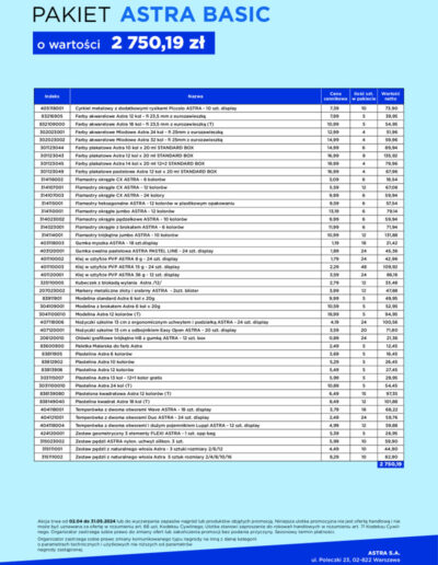 Pakiet Astra Basic Artykuły