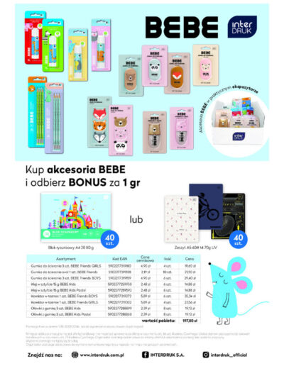 Akcesoria BEBE w ekspozytorze